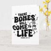 These Bones Will Come To Life Dancing Skeleton Chr Kaart (Gele Bloem)