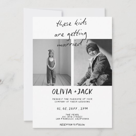 These Kids Are Getting Married Child Photo Wedding Kaart (Voorkant)