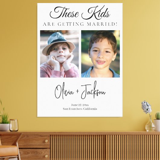 These Kids Are Getting Married Rehearsal Dinner Canvas Afdruk (Insitu (Woonkamer))