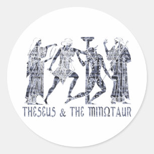 Theseus en de Minotaur Ronde Sticker