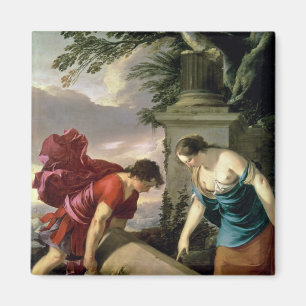 Theseus en zijn moeder Aethra, c.1635-36 Magneet