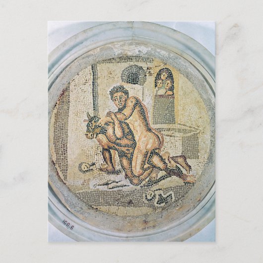 Theseus worstelt met de Minotaur Briefkaart (Voorkant)