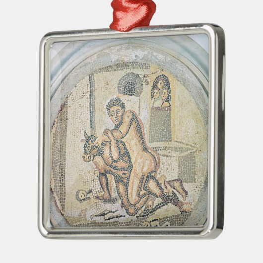 Theseus worstelt met de Minotaur Metalen Ornament (Links)