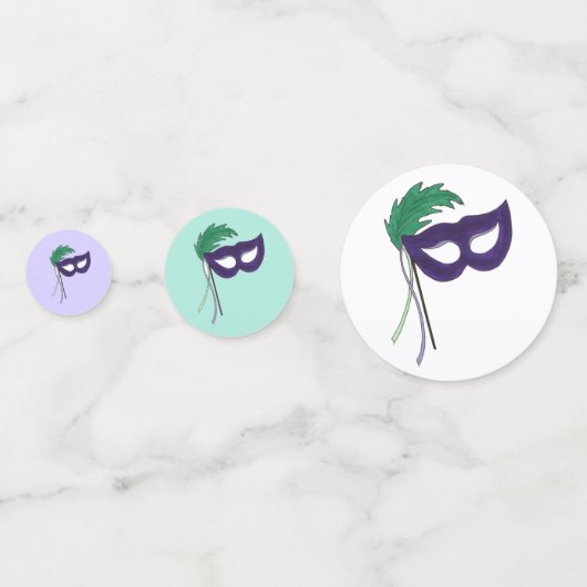 Thespian Drama Theater Maskerade Masker Mardi Gras Confetti (Achterkanten)