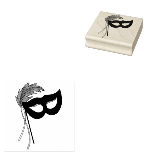 Thespian Drama Theater Maskerade Masker Mardi Gras Rubberstempel (Gestempeld)