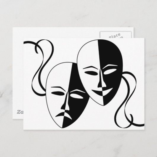 Thespian Mmaskers Briefkaart (Voorkant / Achterkant)