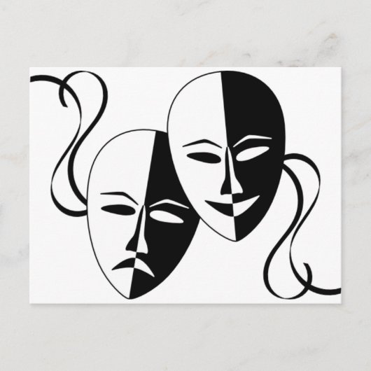 Thespian Mmaskers Briefkaart (Voorkant)