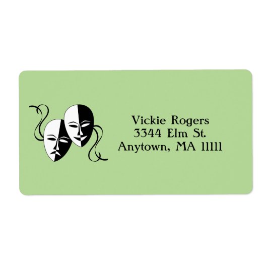 Thespian Mmaskers Etiket (Voorkant)