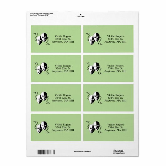 Thespian Mmaskers Etiket (Full Sheet)