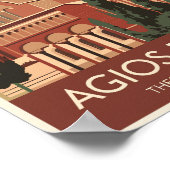 Thessaloniki Agios Pavlos Travel Art Vintage Poster (Hoek)