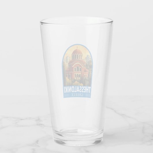 Thessaloniki Griekenland Agios Pavlos Travel Art R Glas (Achterkant)