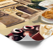 Thessaloniki Griekenland Painterly Travel Art Vint Poster (Hoek)