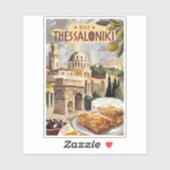 Thessaloniki Griekenland Painterly Travel Art Vint Sticker (Vel)