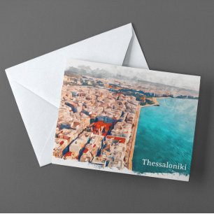 Thessaloniki Griekenland Panorama Uitzicht Briefkaart