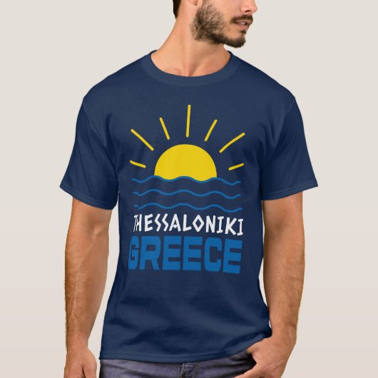 Thessaloniki Griekenland Sunshine, Zee Mannen T-shirt (Voorkant)