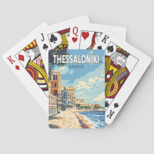 Thessaloniki Griekenland Travel Art Vintage Pokerkaarten