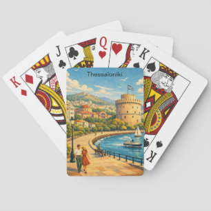 Thessaloniki Griekenland Vintage Reis Pokerkaarten