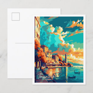 Thessaloniki Griekenland vintage reisillustratie Briefkaart