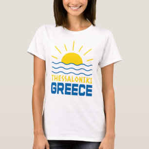 Thessaloniki Griekenland Zonneschijn En Zee Golven T-shirt
