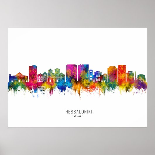 Thessaloniki Griekse Skyline Poster (Voorkant)