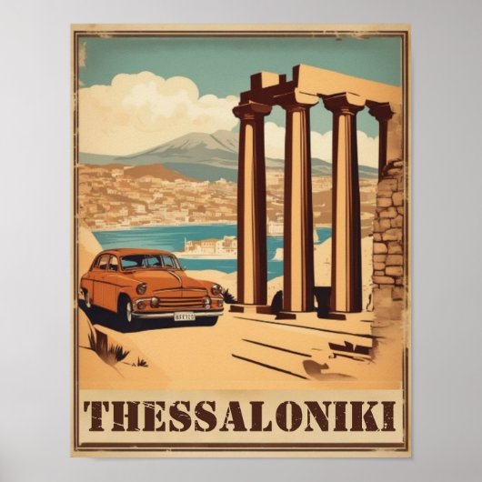 Thessaloniki stad, Griekenland roeping souvenir Poster (Voorkant)