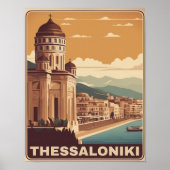 Thessaloniki stad Griekenland roeping souvenir Poster (Voorkant)