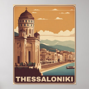 Thessaloniki stad Griekenland roeping souvenir Poster