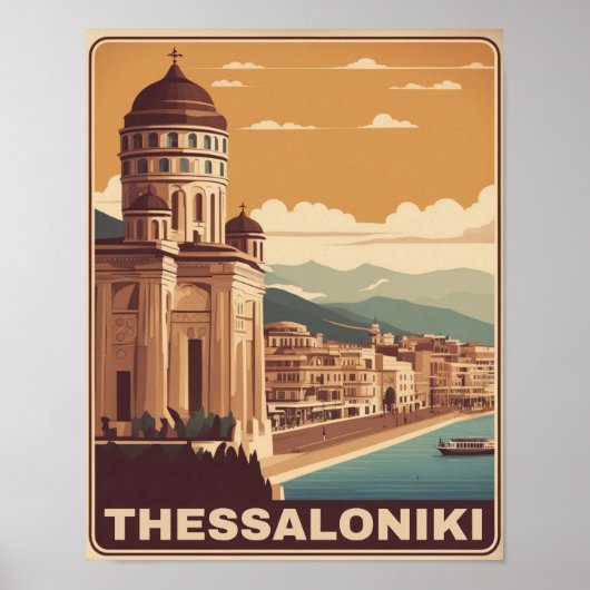  Thessaloniki stad Griekenland roeping souvenir Poster (Voorkant)