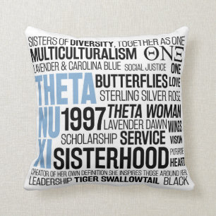 Theta Nu Xi Pillow w/ Carolina Blue Kussen