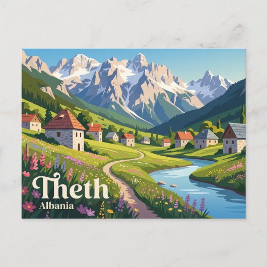Theth Albanië Briefkaart (Voorkant)