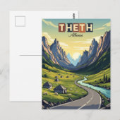 Theth Albanië Reizen Briefkaart (Voorkant / Achterkant)