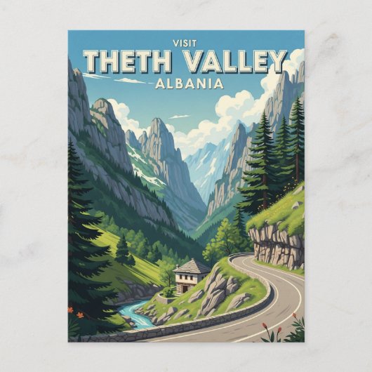 Theth Albanië Reizen Briefkaart (Voorkant)