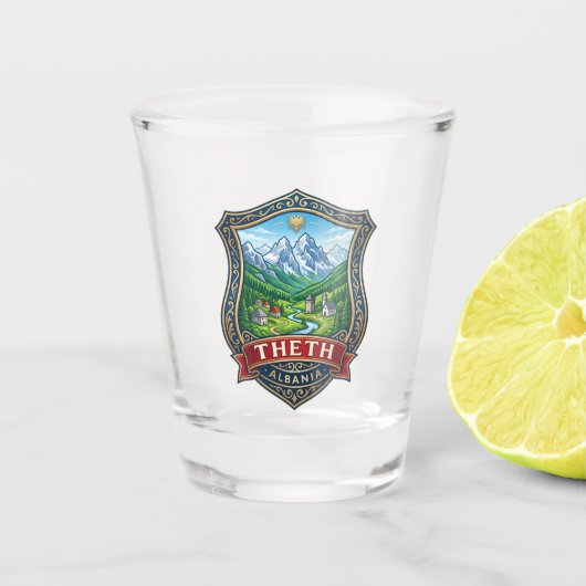 Theth Albanië Shot Glas (Voorkant)