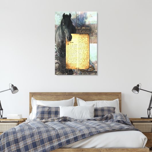 TheWishOfAHorse - Afgedrukt canvas (Insitu (Slaapkamer))