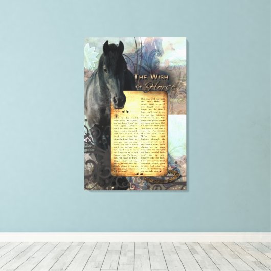 TheWishOfAHorse - Afgedrukt canvas Afdruk (Insitu (Houten vloer))
