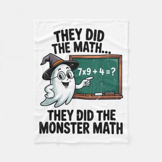 They Did Monster Math Teacher Halloween Costume Ma Fleece Deken (Voorkant)