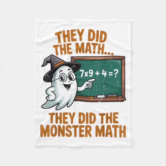 They Did Monster Math Teacher Halloween Costume Pr Fleece Deken (Voorkant)