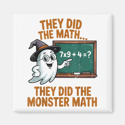 They Did Monster Math Teacher Halloween Costume Pr Magneet (Voorkant)