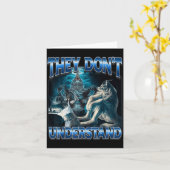 They Don't Understand Alpha Wolf Funny Werewolf Kaart (Gele Bloem)