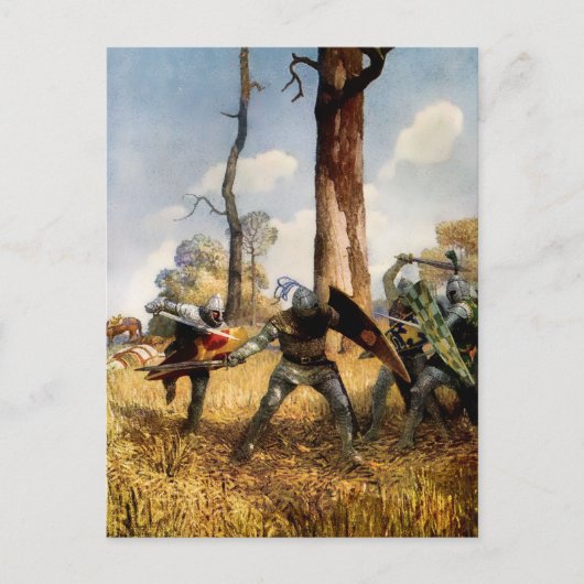 “They Fought on Foot” door NC Wyeth Briefkaart (Voorkant)