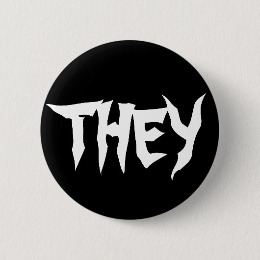 THEY Hardcore Knop Ronde Button 5,7 Cm (Voorkant)