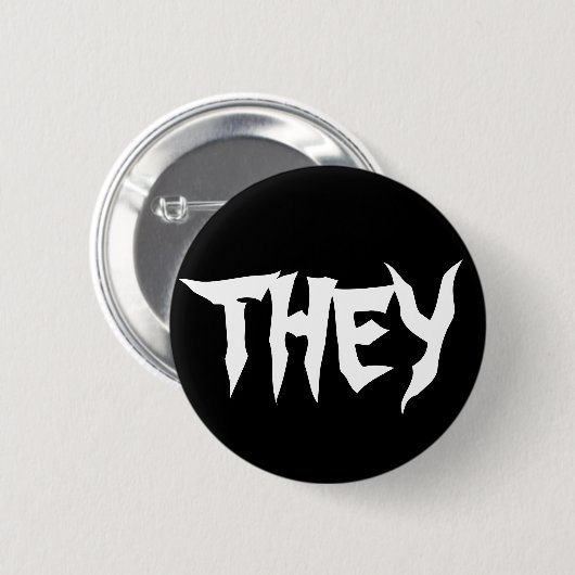 THEY Hardcore Knop Ronde Button 5,7 Cm (Voorkant /achterkant)