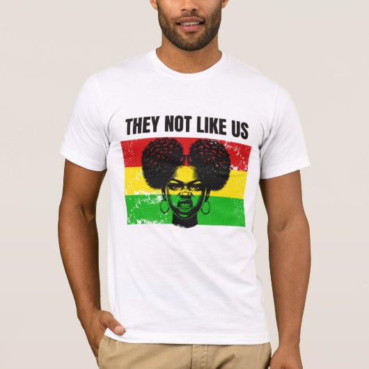 They Not Like Us AfroWoman Black History Supporter T-shirt (Voorkant)