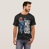 They Not Like Us Blue Wildcat Basketball T-shirt (Voorkant volledig)