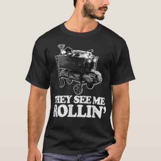 They See Me Rollin, Funny Ballpark Wagon Softball T-shirt