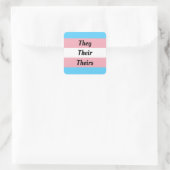 They Their Theirs - Transgender Pride  Vierkante Sticker (Tas)