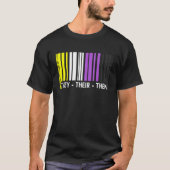 They Their Them Barcode Non Binary Flag Agender Pr T-shirt (Voorkant)