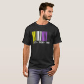 They Their Them Barcode Non Binary Flag Agender Pr T-shirt (Voorkant volledig)
