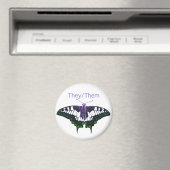 They/Them Nonbinary Pride Swallowtail Butterfly Magneet (Insitu (Vaatwasser))