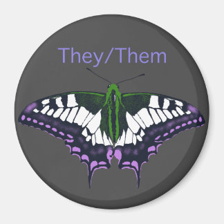 They/Them Nonbinary Pride Swallowtail Butterfly Magneet